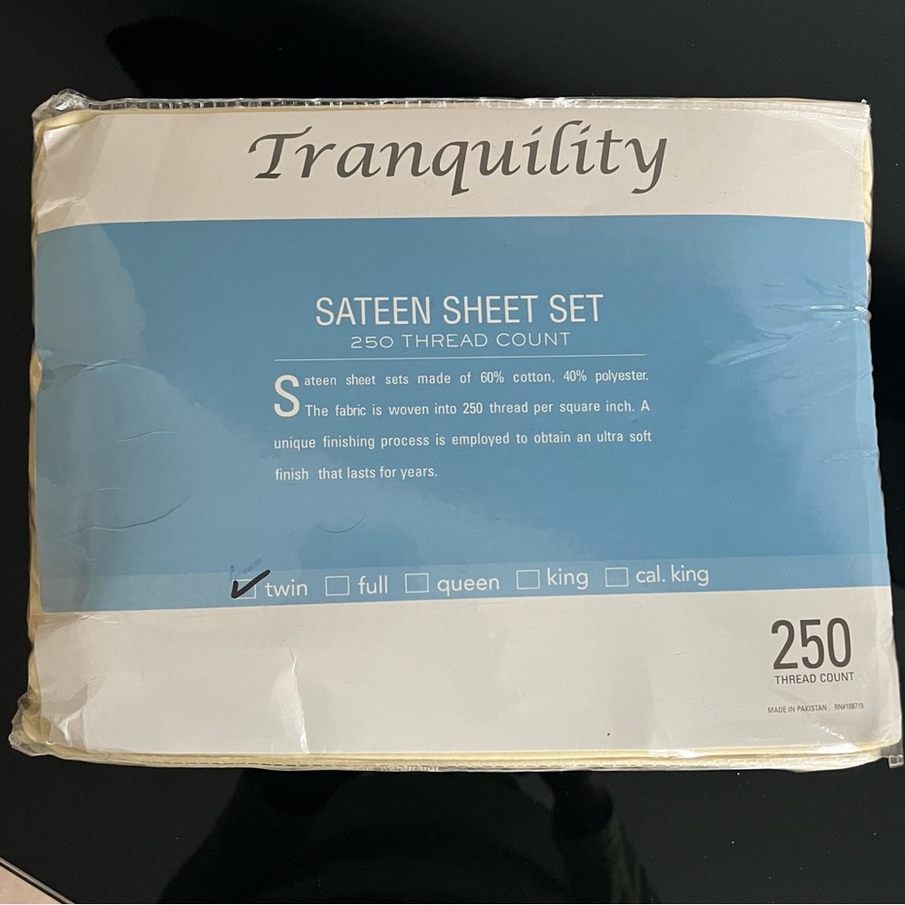 Twin Sheet Set 250 Thread Count